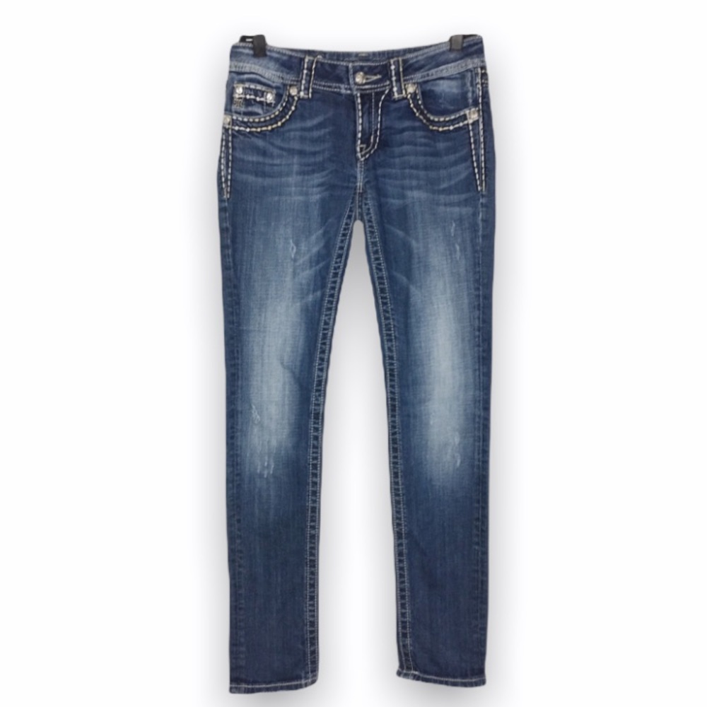 Miss Me Buckle Distressed Skinny Jeans Size 27